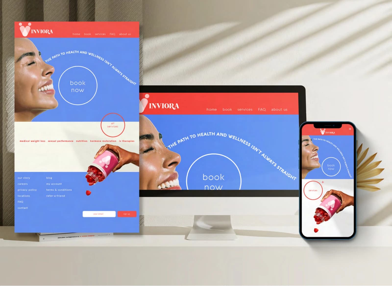 Inviora brand work. Selected identity and digital design applications from the supplied brand guide.
